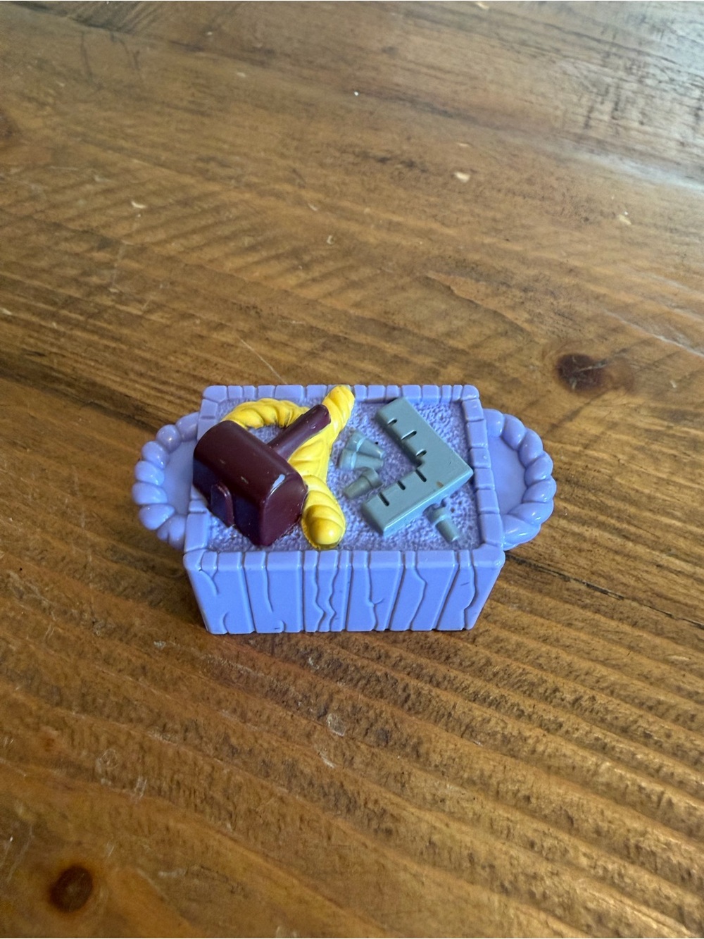 Fisher Price Little People NOAH'S ARK TOOL CRATE/BOX purple as is